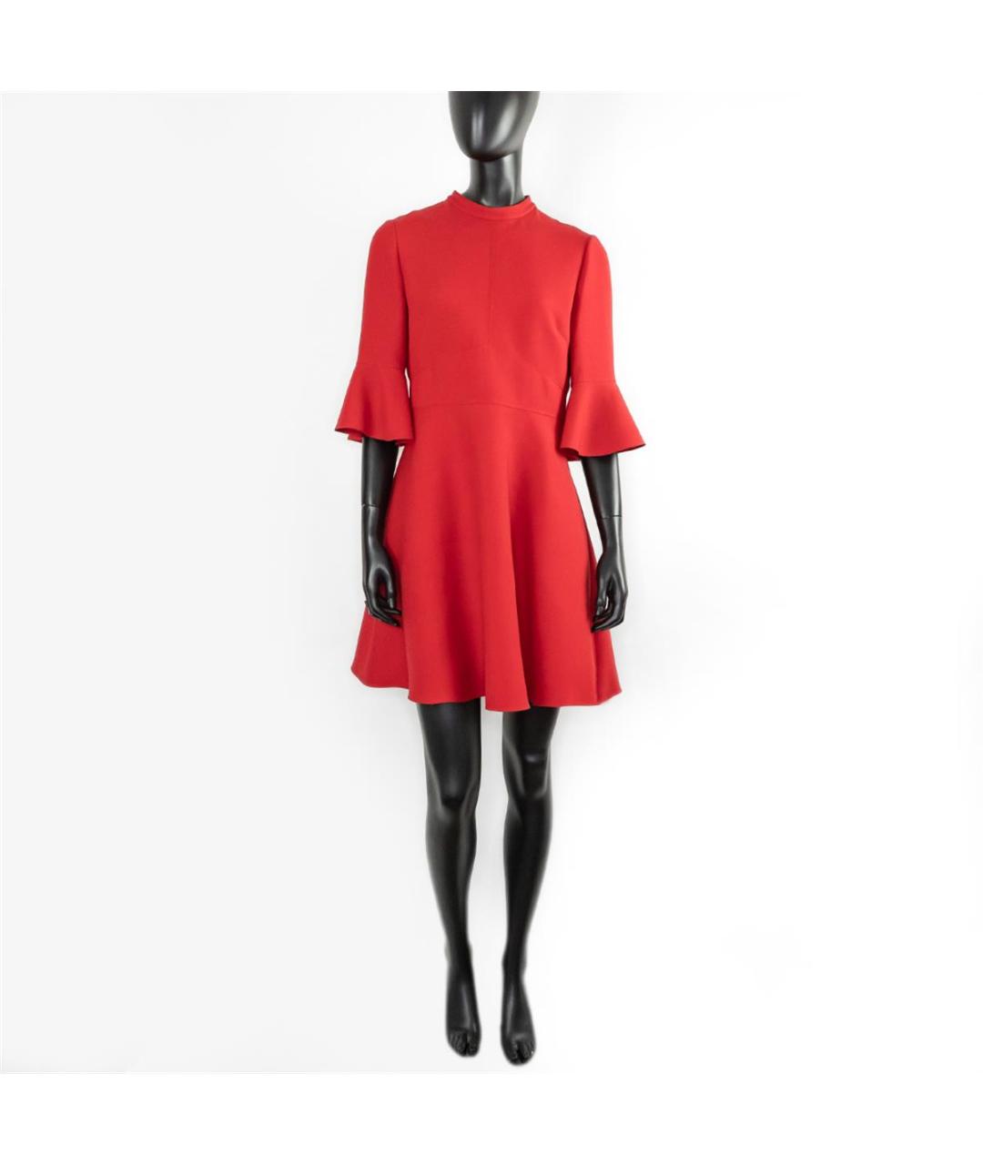 VALENTINO Красное шерстяное повседневное платье, фото 4