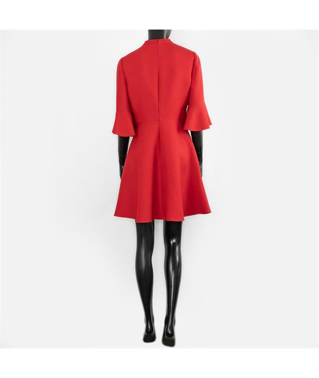 VALENTINO Красное шерстяное повседневное платье, фото 3