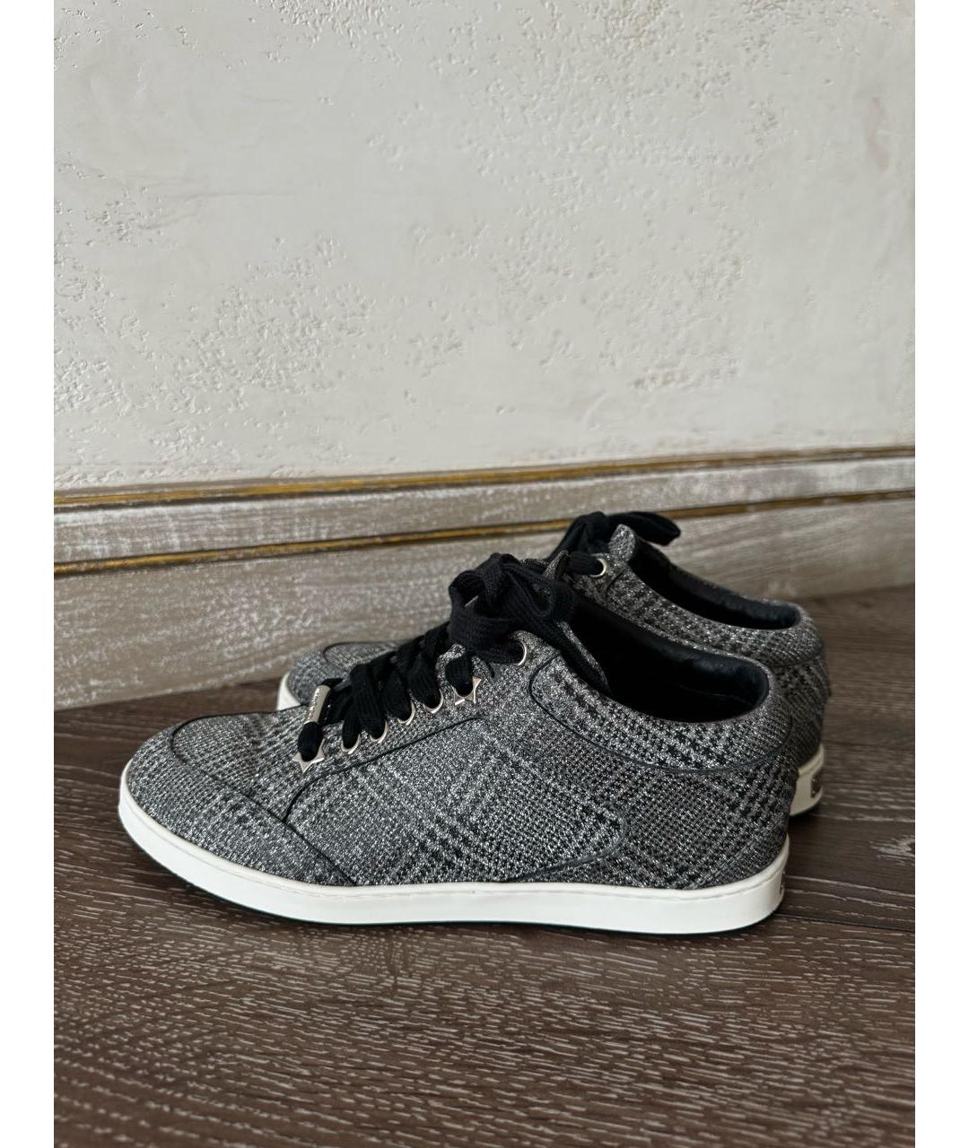 JIMMY CHOO Серебряные кеды, фото 4