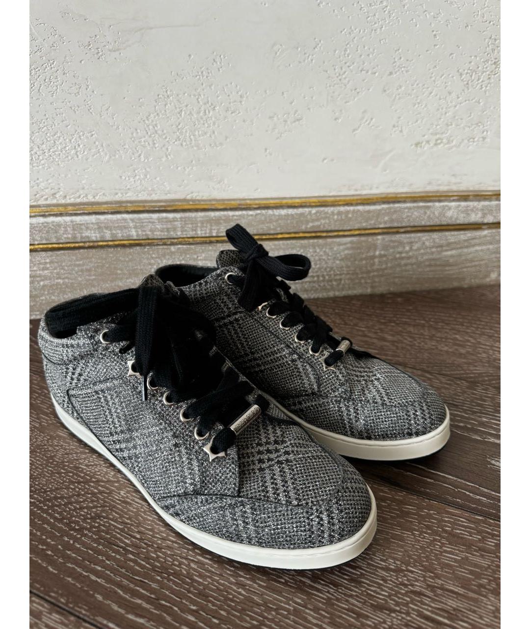 JIMMY CHOO Серебряные кеды, фото 2