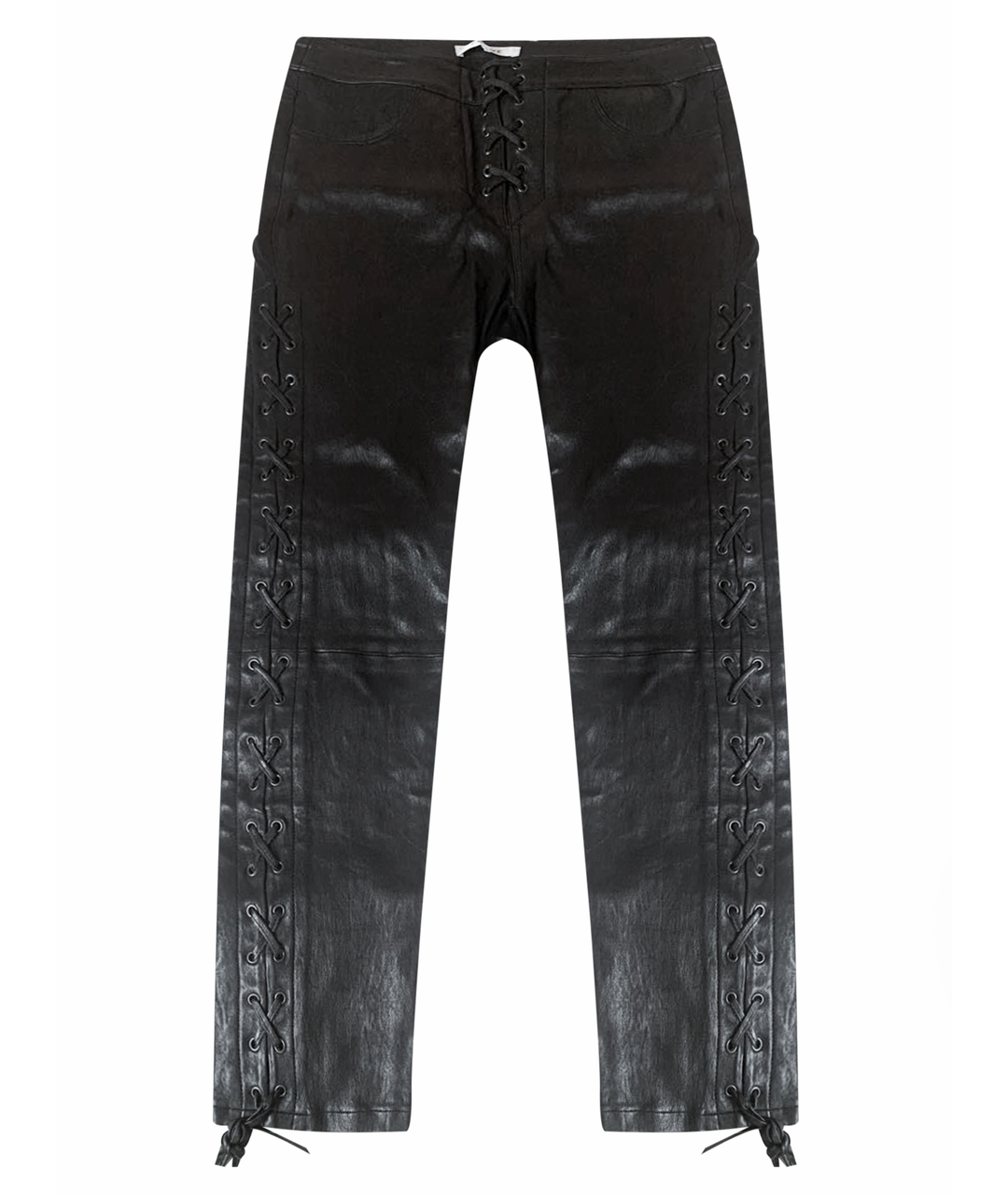 FRAME Черные кожаные брюки узкие, фото 1