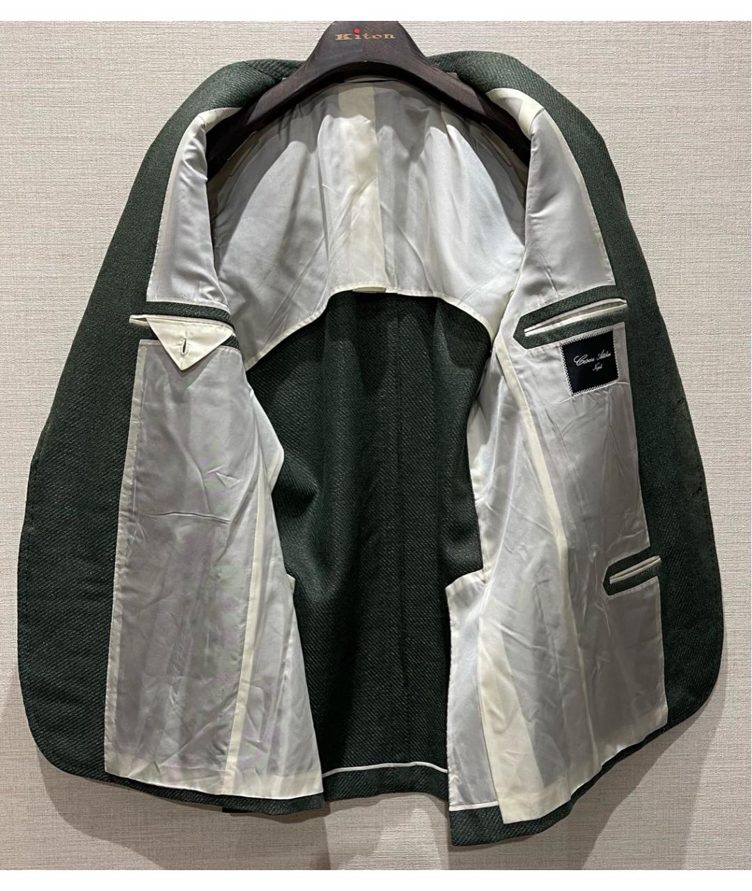 Cesare Attolini Зеленый шерстяной пиджак, фото 3