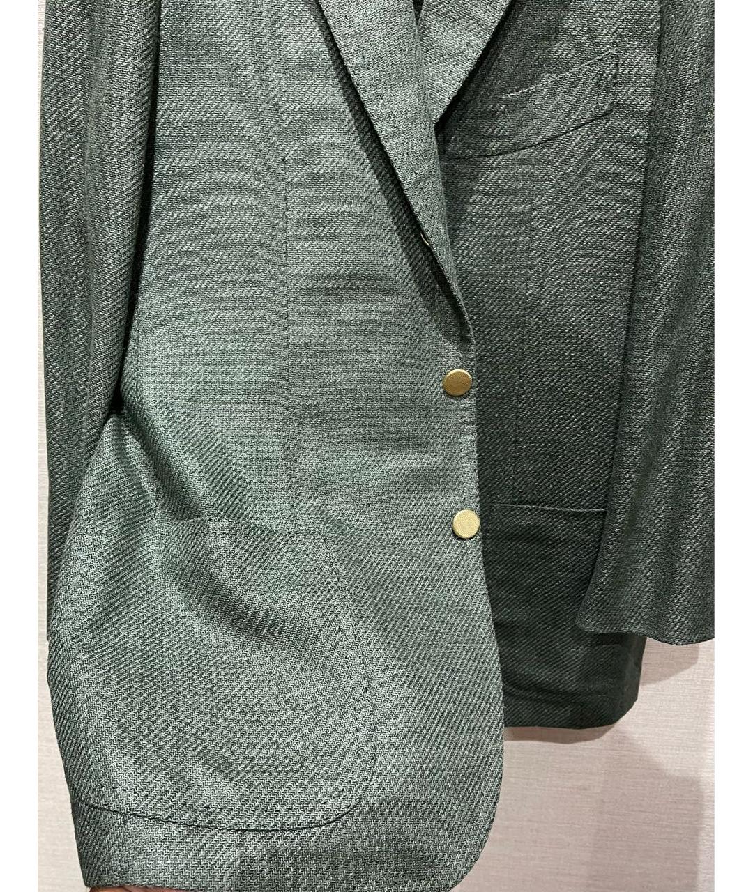 Cesare Attolini Зеленый шерстяной пиджак, фото 4