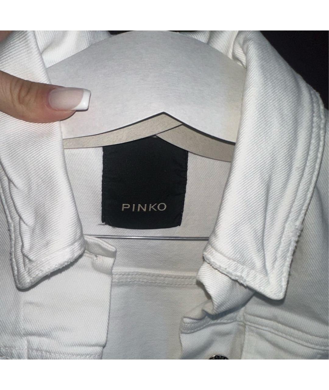 PINKO Белый хлопко-эластановый жакет/пиджак, фото 3