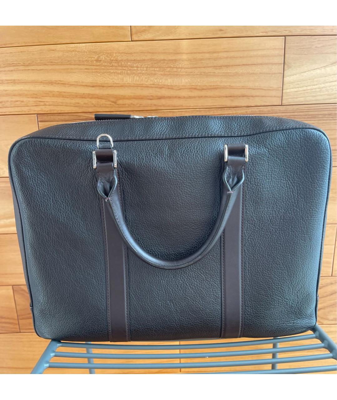 MONTBLANC Коричневый кожаный портфель, фото 3