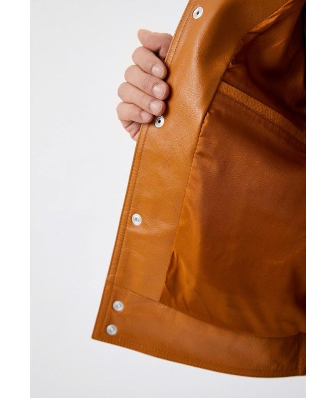 SANDRO Оранжевая кожаная куртка, фото 4