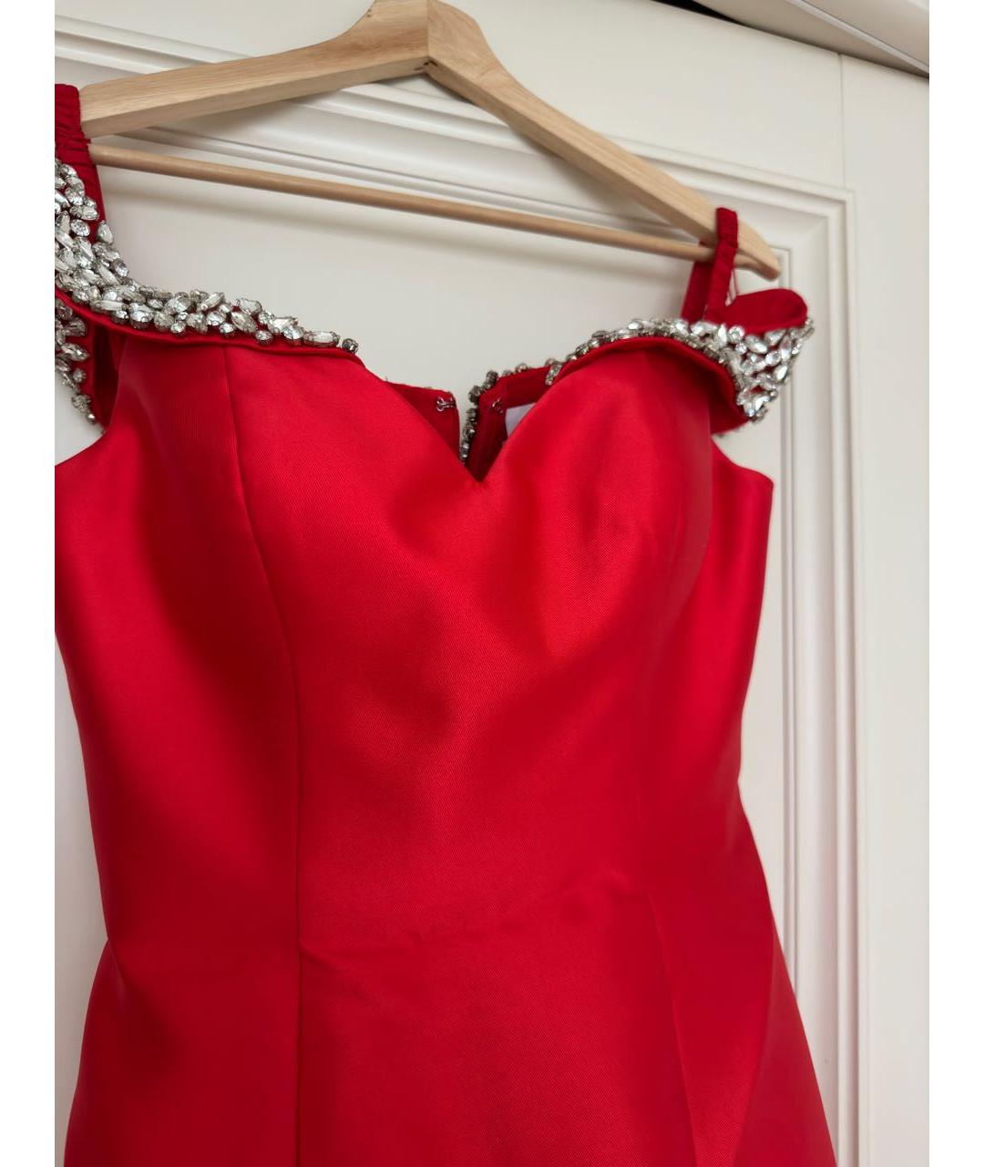 JOVANI Красное атласное вечернее платье, фото 3