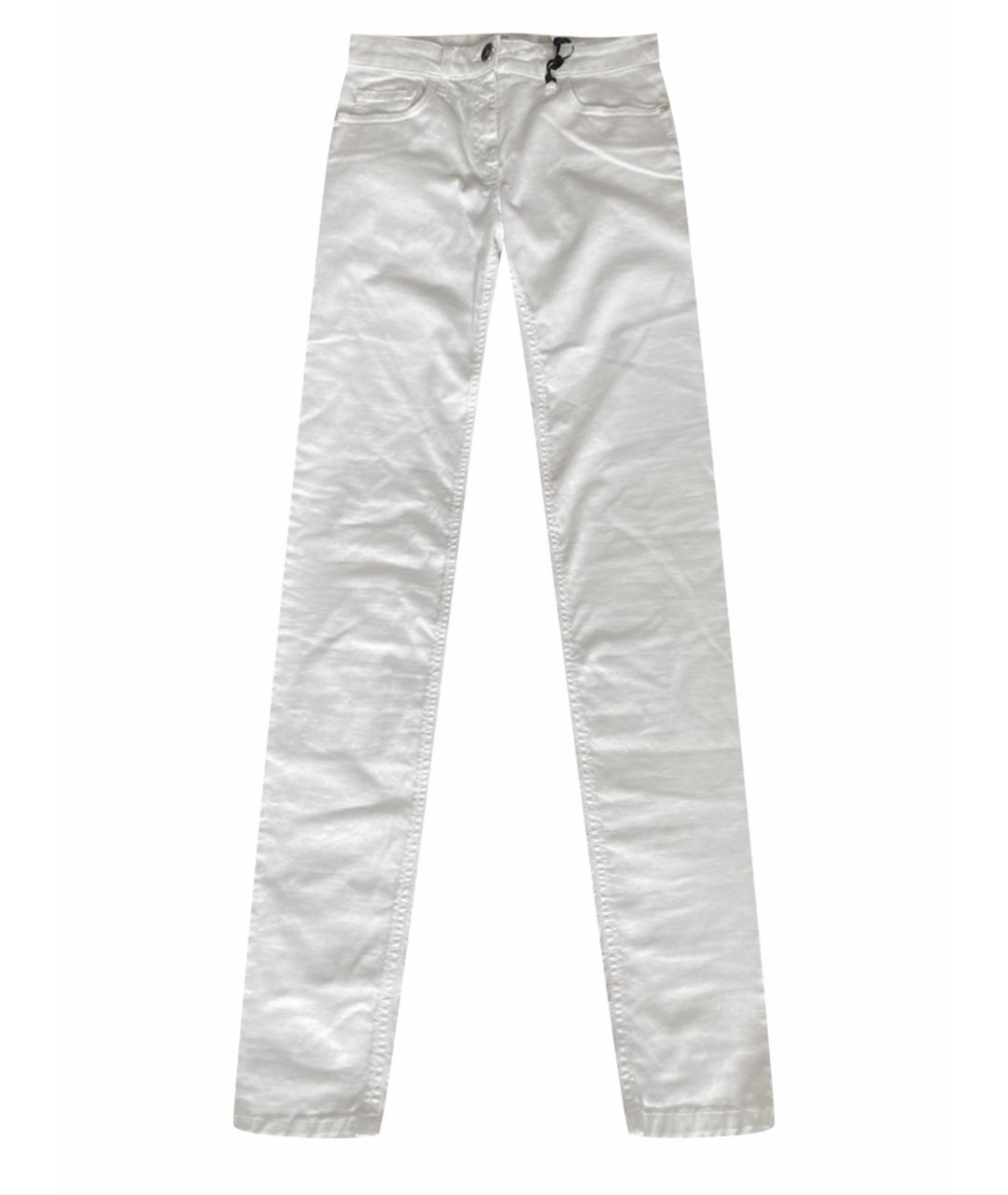 ELISABETTA FRANCHI Бежевые хлопко-эластановые прямые джинсы, фото 1