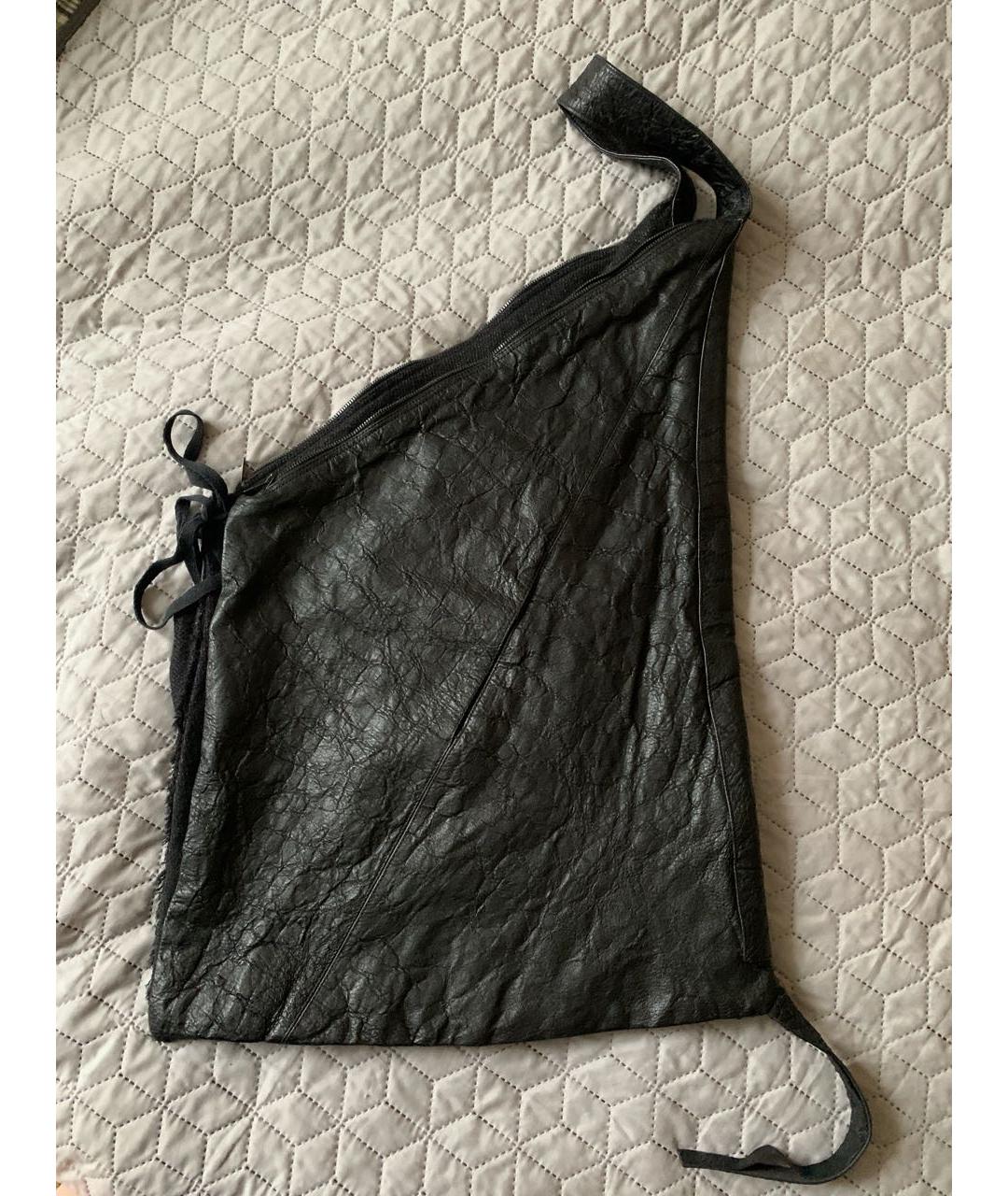 ISABEL BENENATO Серый кожаный жилет, фото 4