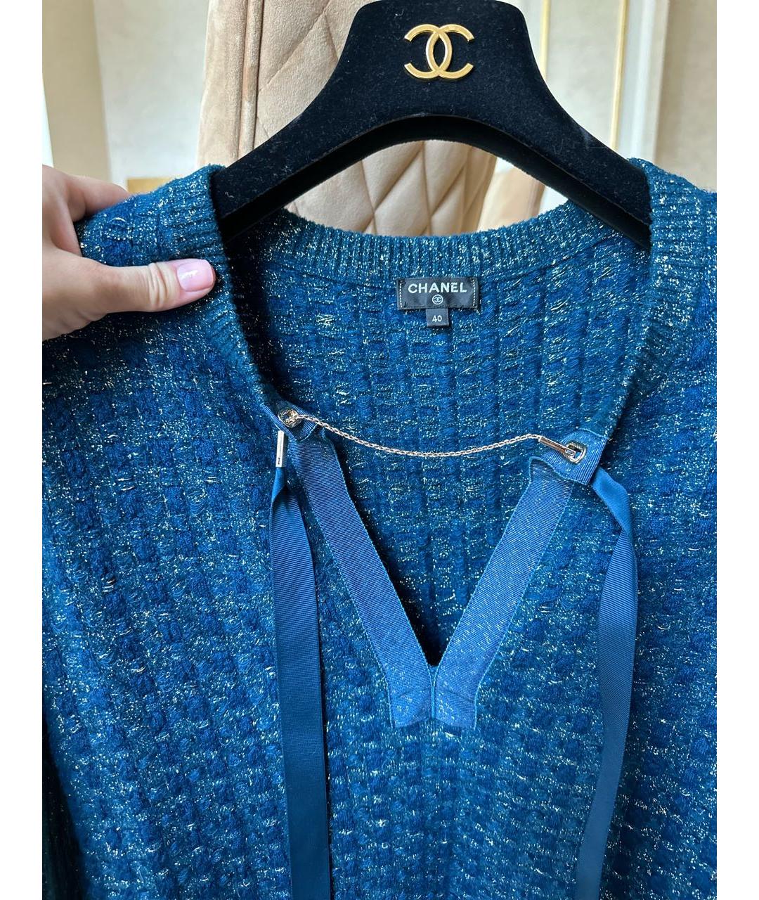 CHANEL PRE-OWNED Синий вискозный костюм с юбками, фото 3