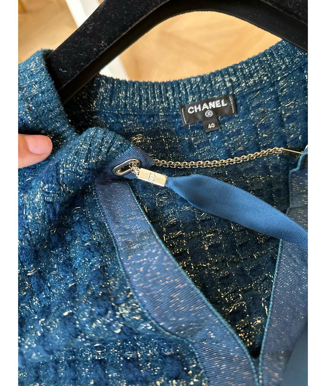 CHANEL PRE-OWNED Синий вискозный костюм с юбками, фото 4