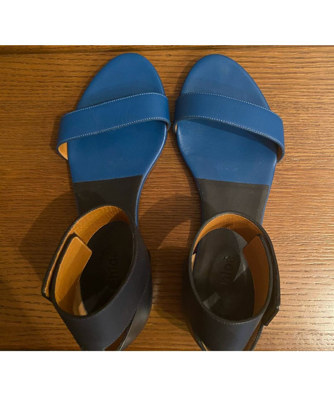CHLOE Синие кожаные сандалии, фото 3