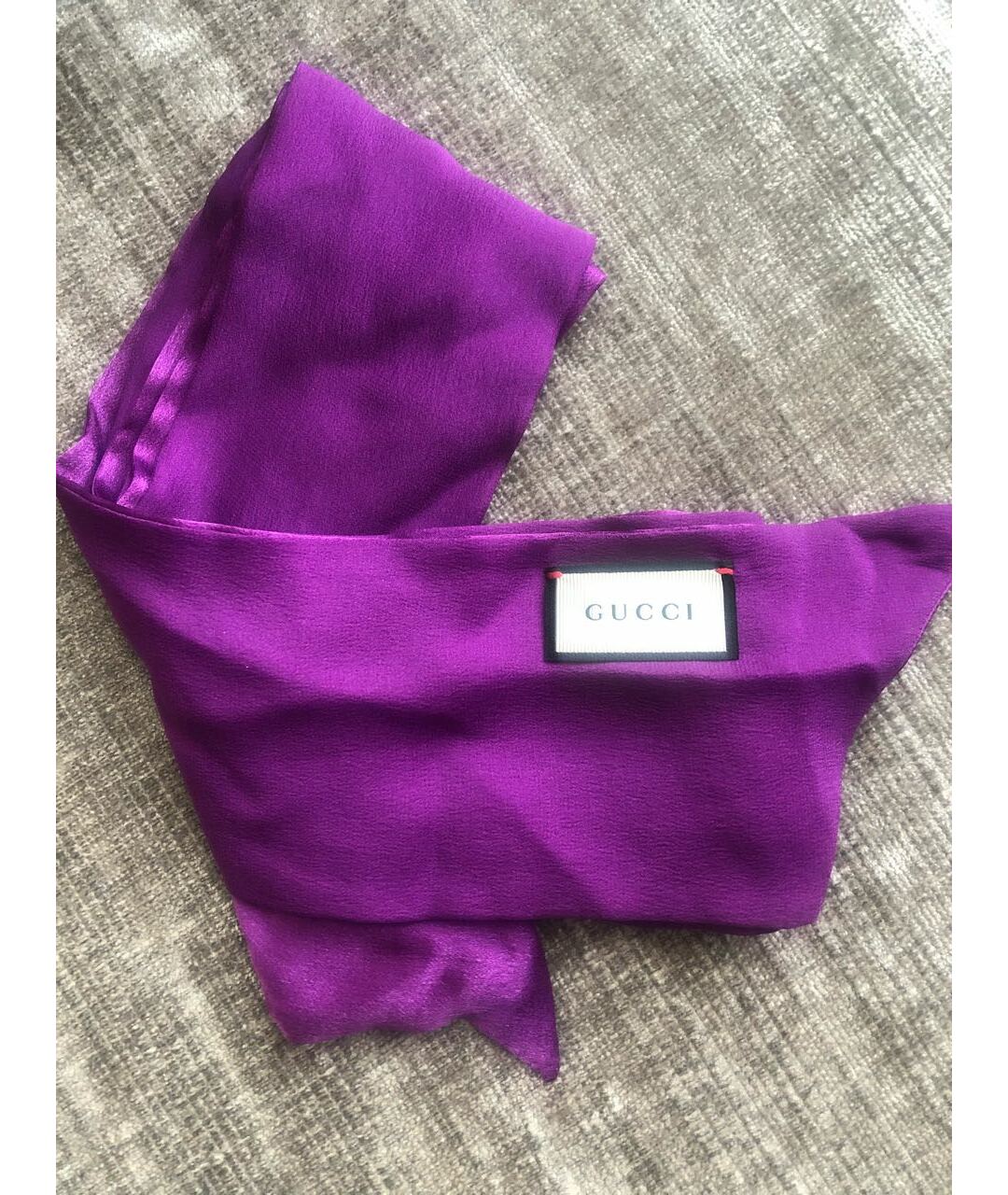 GUCCI Фиолетовый шелковый шарф, фото 2