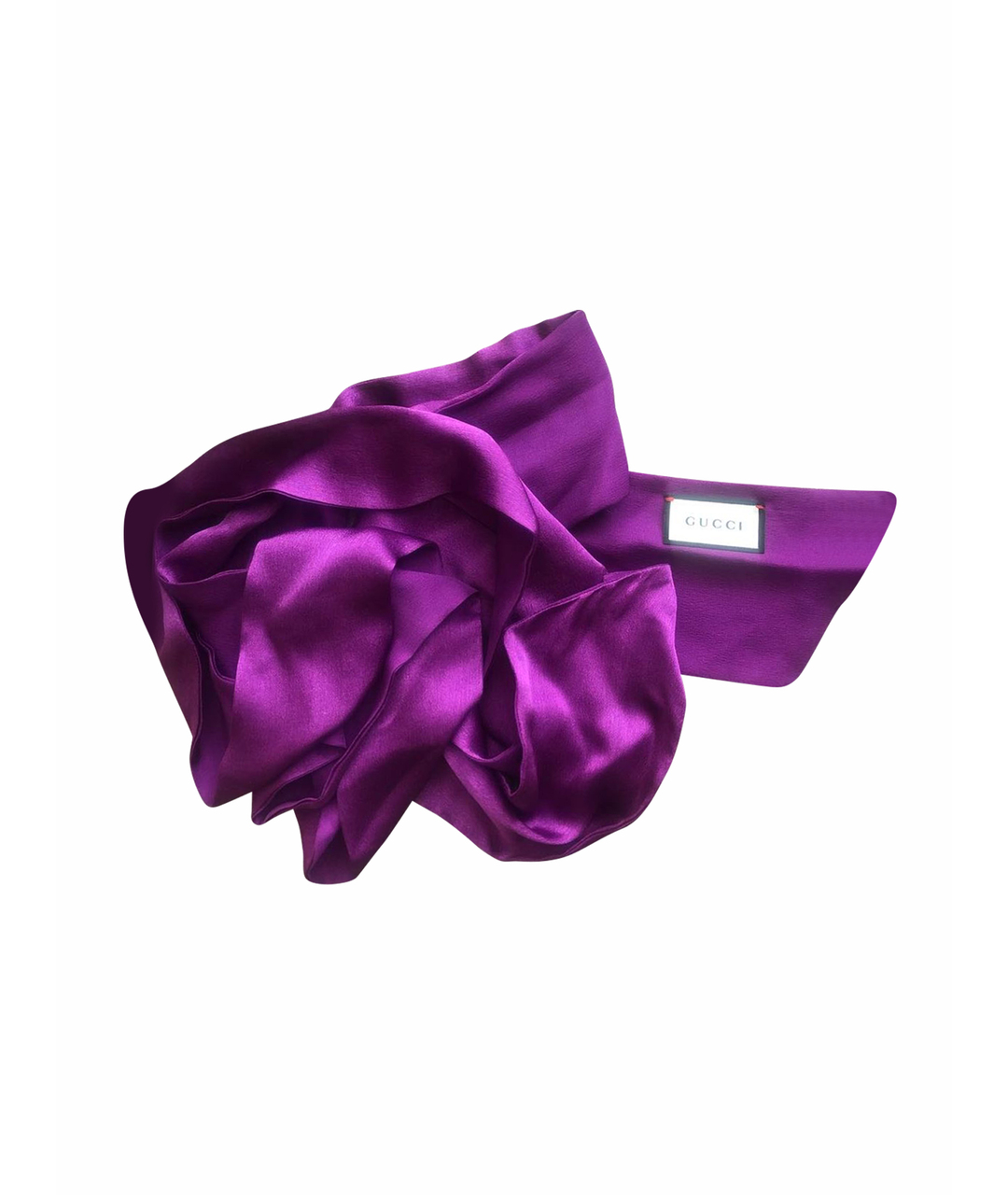 GUCCI Фиолетовый шелковый шарф, фото 1
