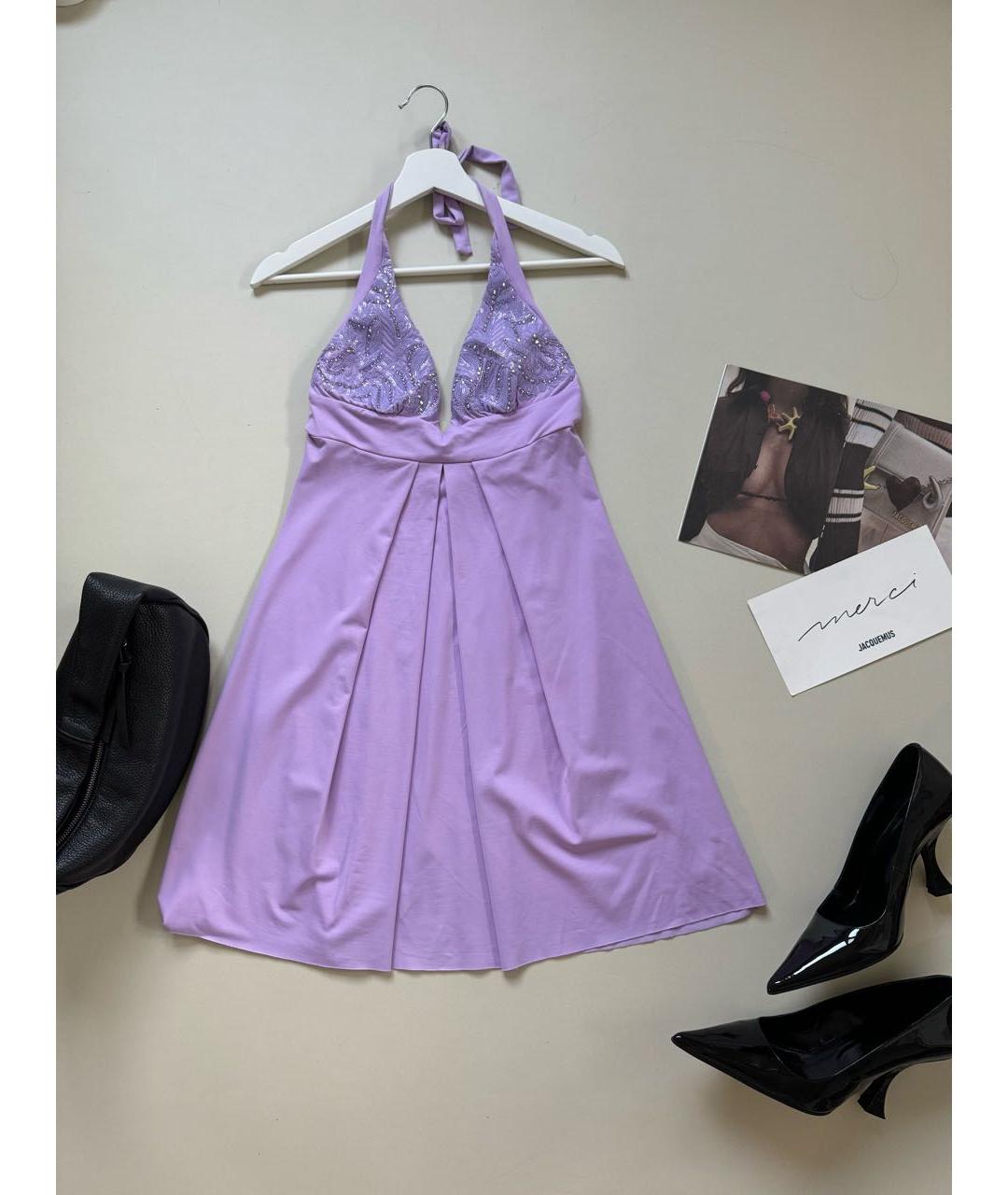 VDP Фиолетовое полиамидовое вечернее платье, фото 7