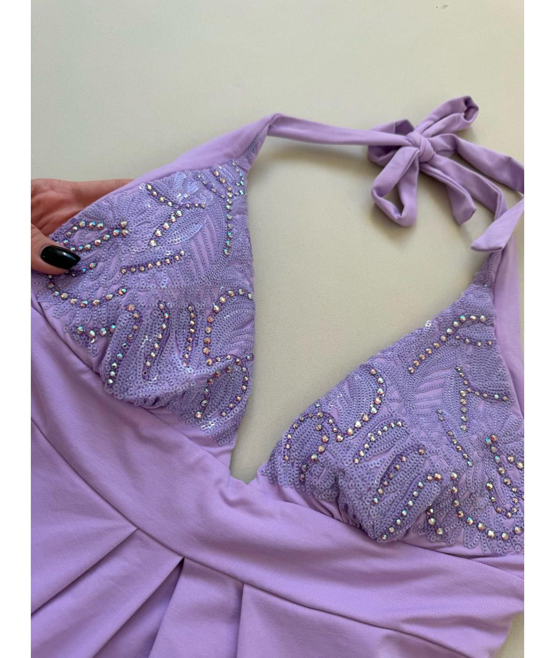 VDP Фиолетовое полиамидовое вечернее платье, фото 4