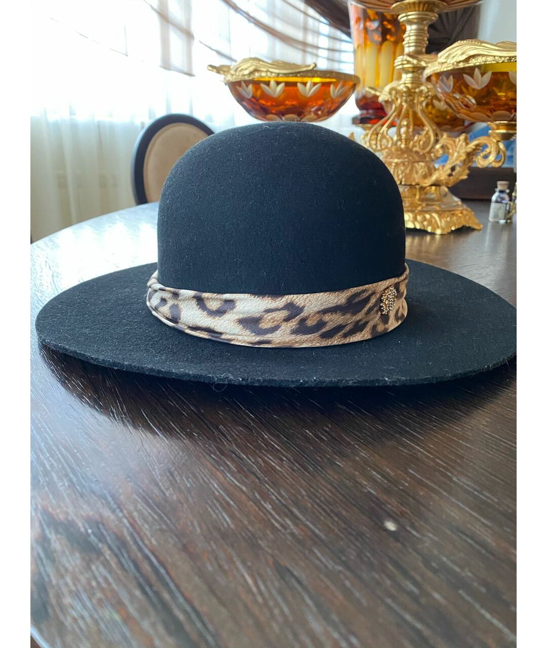 ROBERTO CAVALLI Черная шерстяная шляпа, фото 2