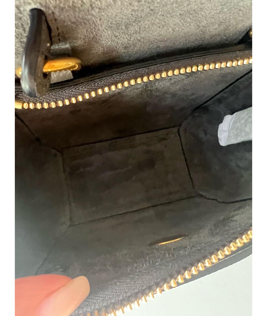 CELINE PRE-OWNED Серая кожаная сумка с короткими ручками, фото 8