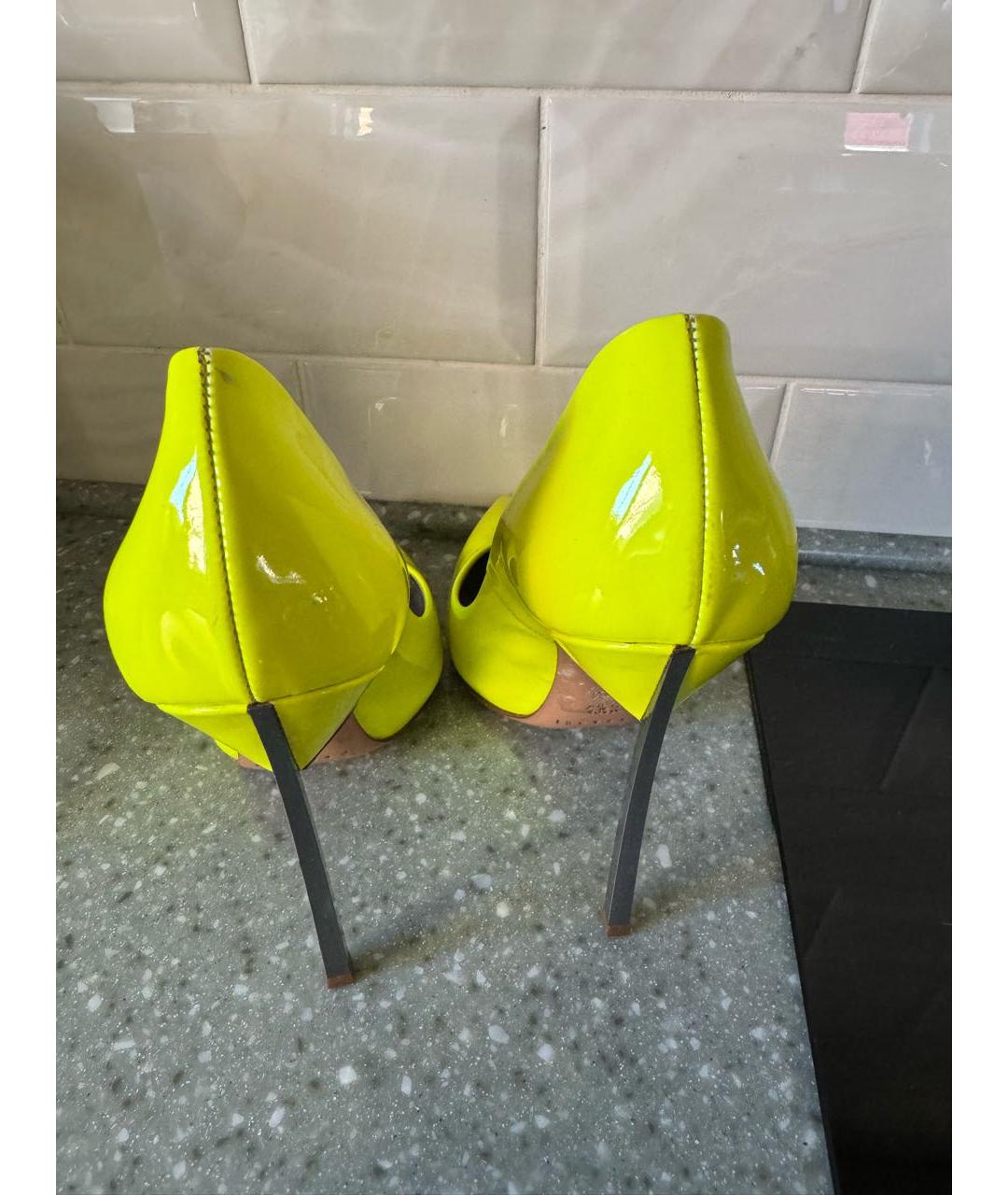 CASADEI Желтые кожаные туфли, фото 4
