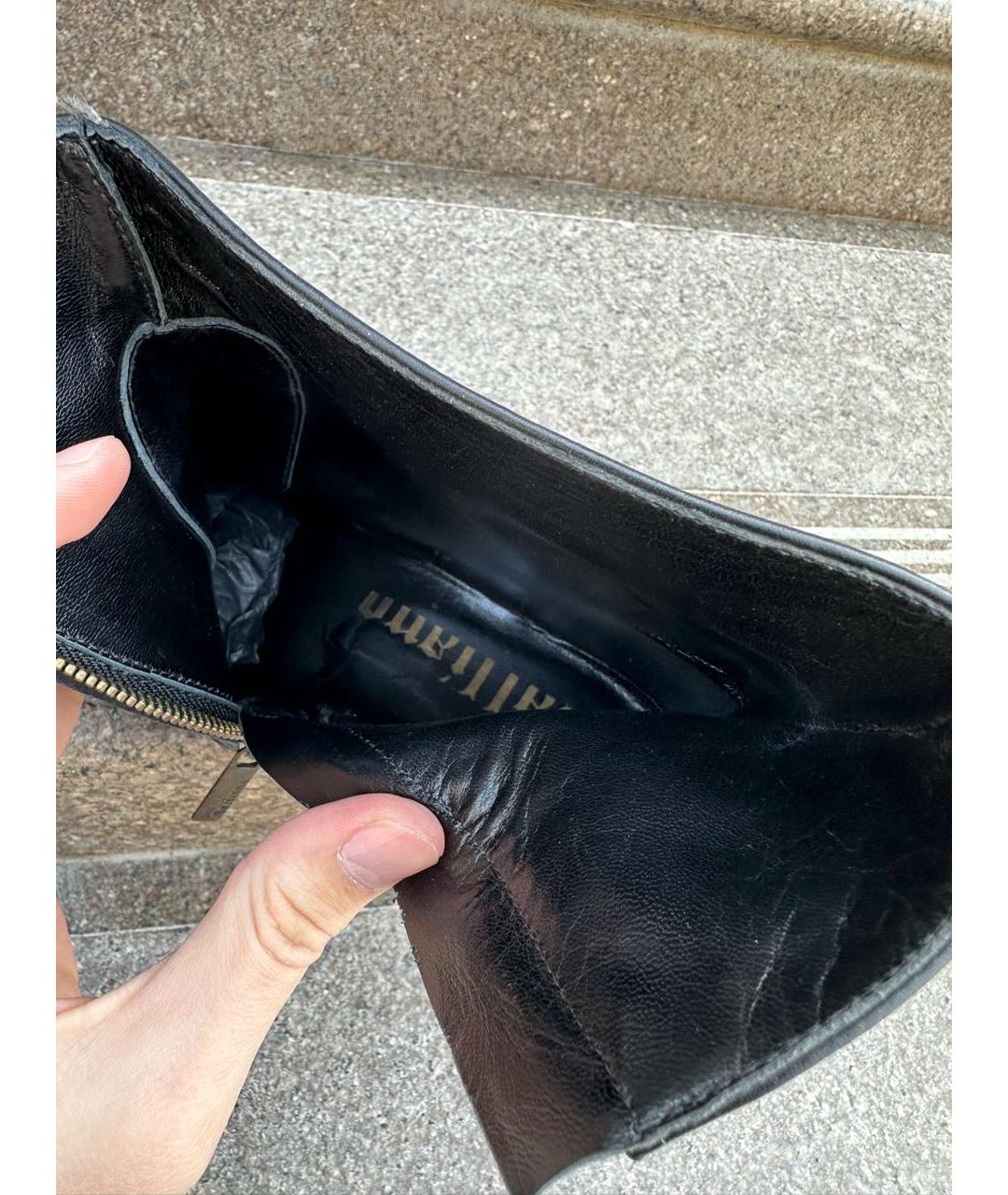 JOHN GALLIANO Черные кожаные высокие ботинки, фото 5
