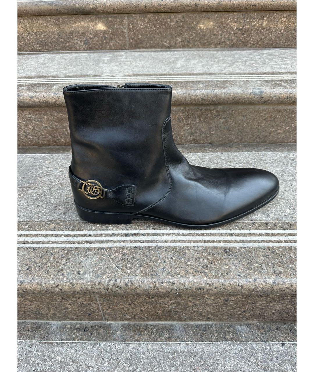 JOHN GALLIANO Черные кожаные высокие ботинки, фото 6