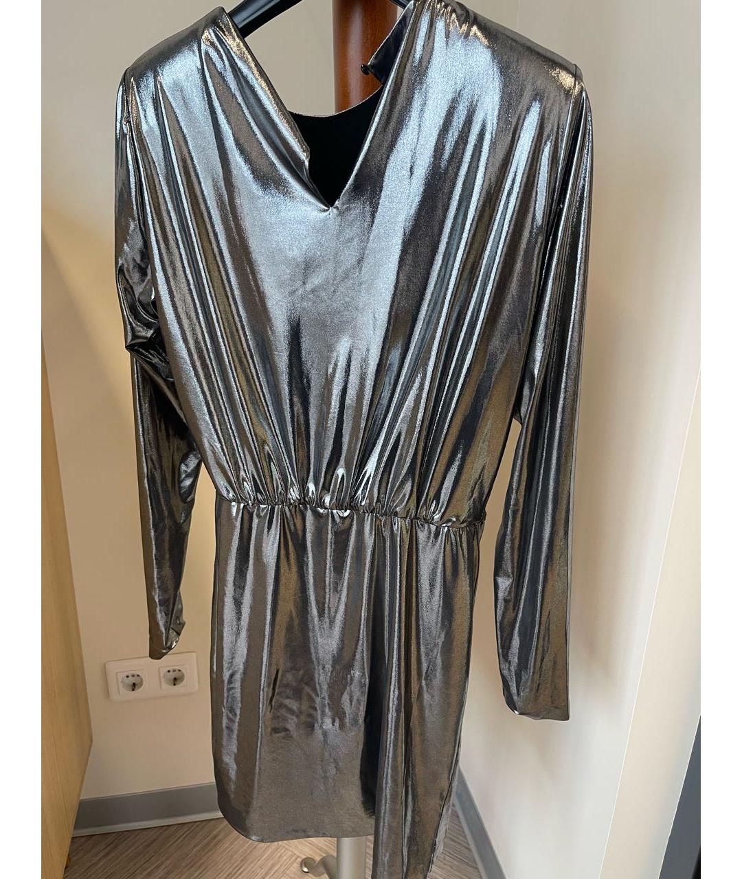 ALEXANDER TEREKHOV Серебряное полиэстеровое коктейльное платье, фото 5