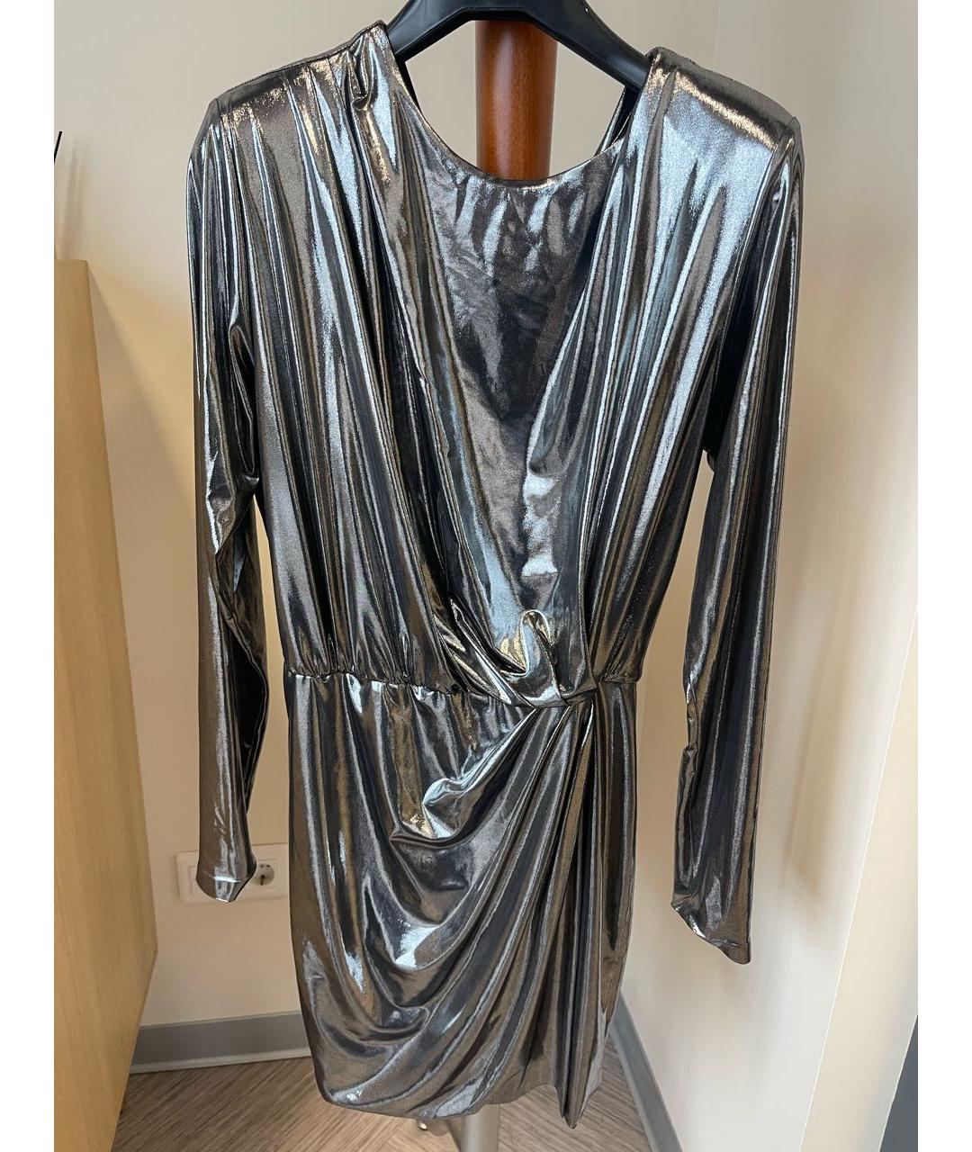 ALEXANDER TEREKHOV Серебряное полиэстеровое коктейльное платье, фото 6