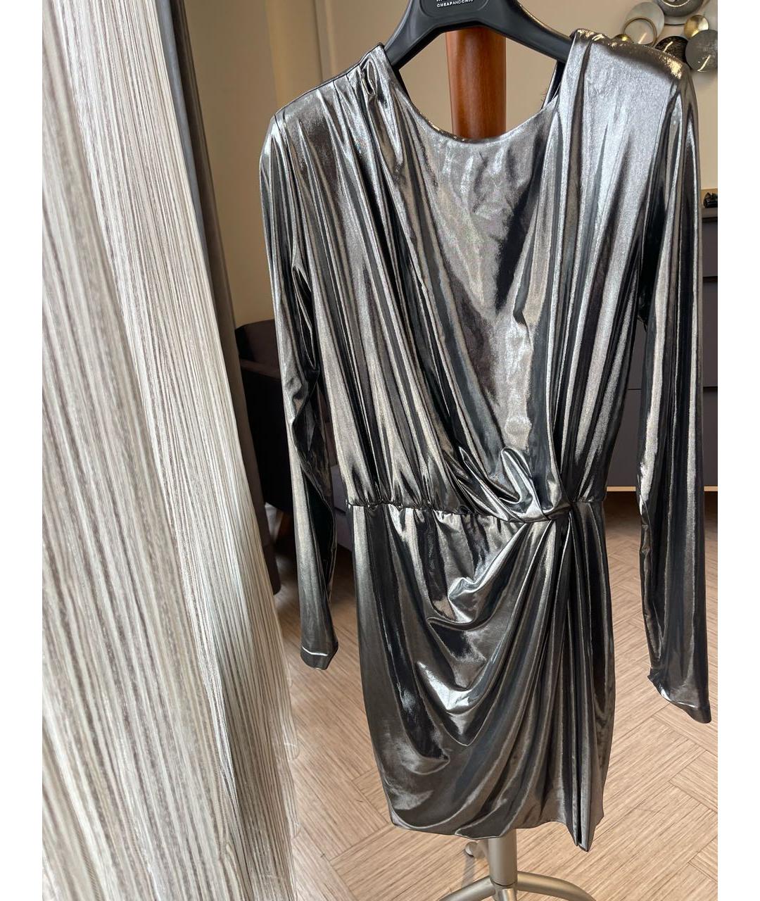 ALEXANDER TEREKHOV Серебряное полиэстеровое коктейльное платье, фото 9