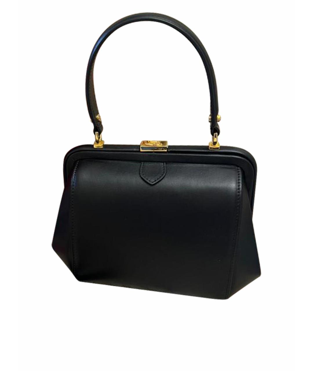 ULYANA SERGEENKO Черная кожаная сумка через плечо, фото 1