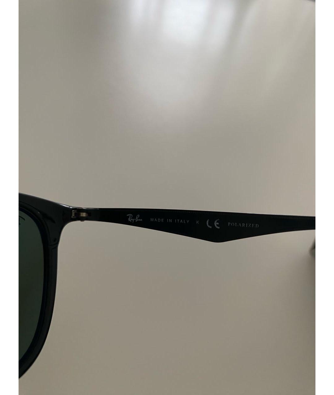 RAY BAN Черные пластиковые солнцезащитные очки, фото 3