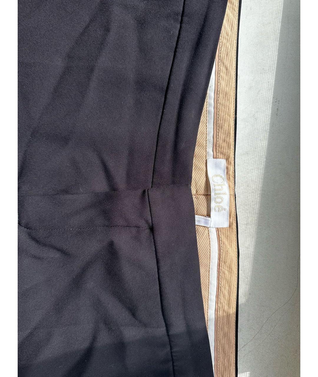 CHLOE Черные полиэстеровые прямые брюки, фото 4