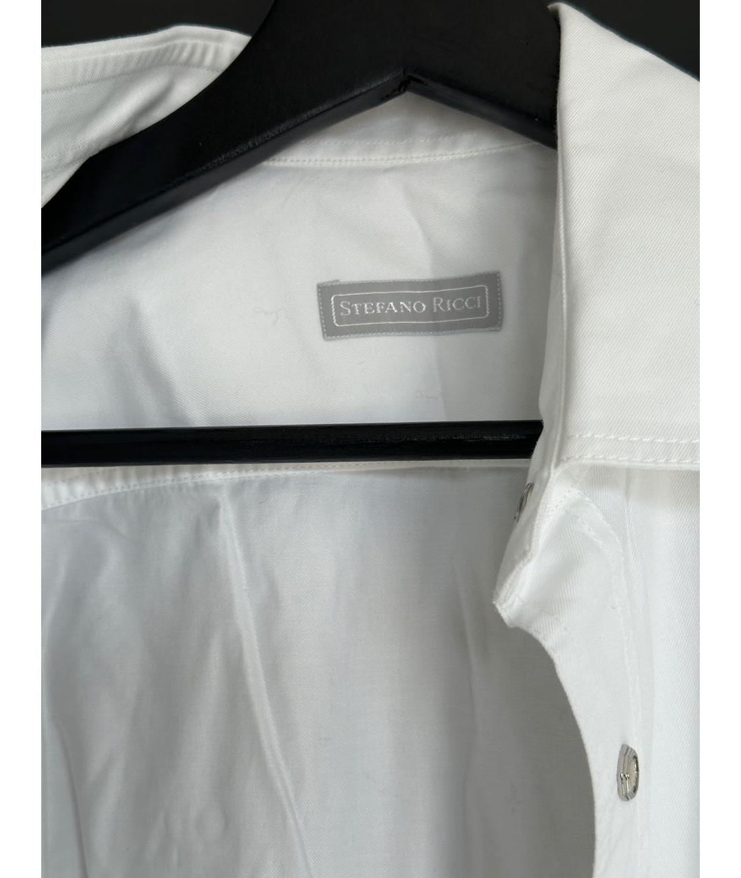STEFANO RICCI Белая хлопковая классическая рубашка, фото 4