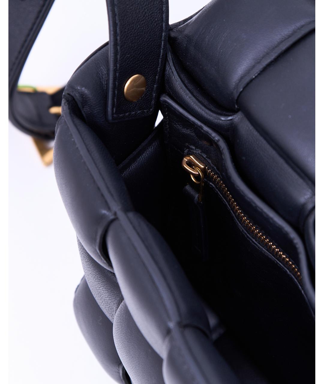 BOTTEGA VENETA Черная кожаная сумка через плечо, фото 8