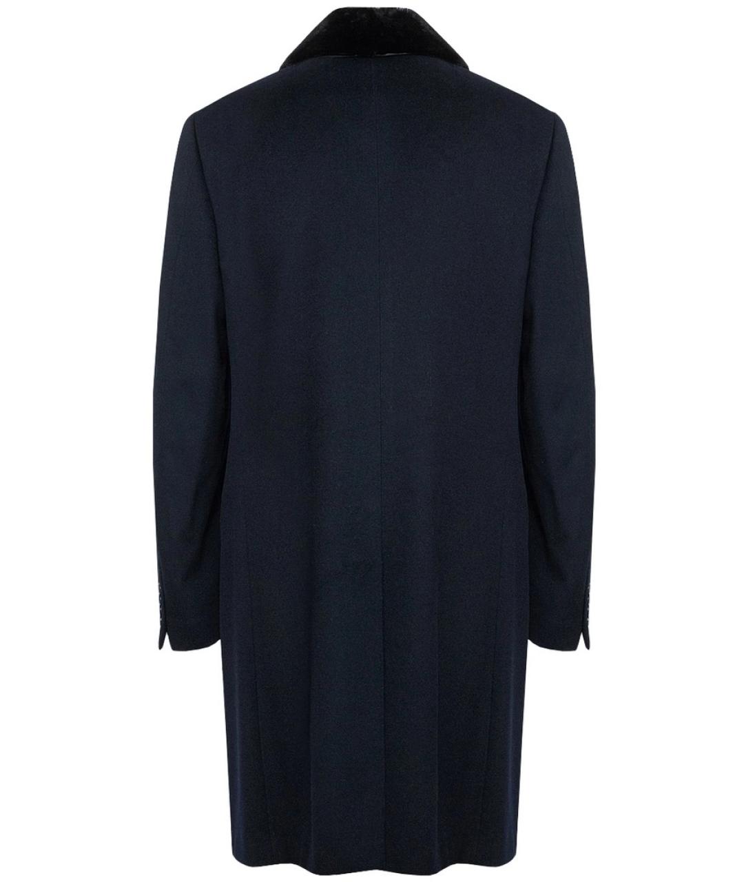 CANALI Темно-синее шерстяное пальто, фото 2
