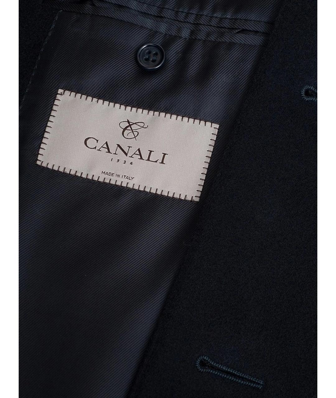 CANALI Темно-синее шерстяное пальто, фото 3