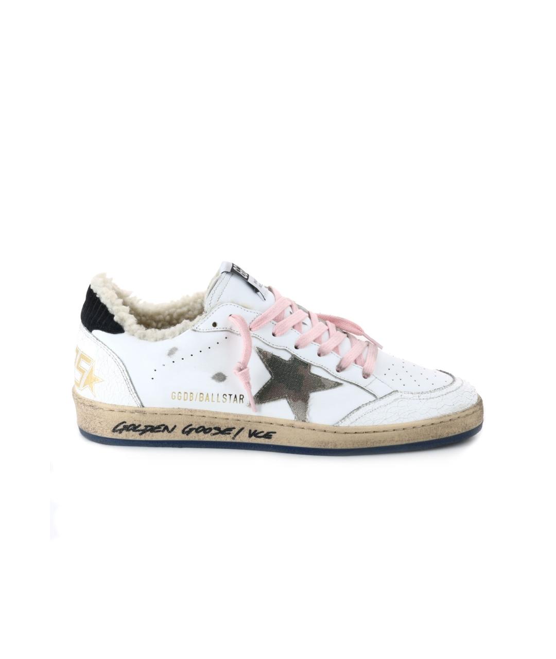 GOLDEN GOOSE DELUXE BRAND Белые кожаные низкие кроссовки / кеды, фото 1