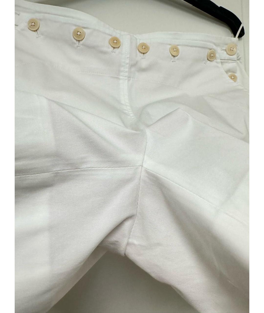 LORO PIANA Белые хлопко-эластановые шорты, фото 2