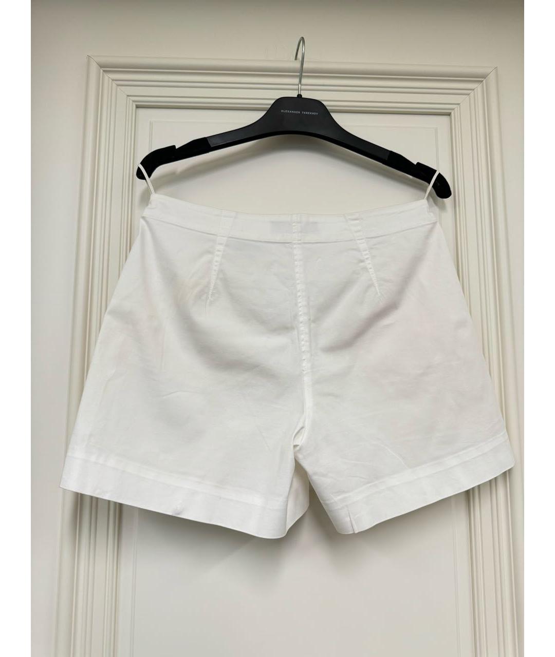 LORO PIANA Белые хлопко-эластановые шорты, фото 6