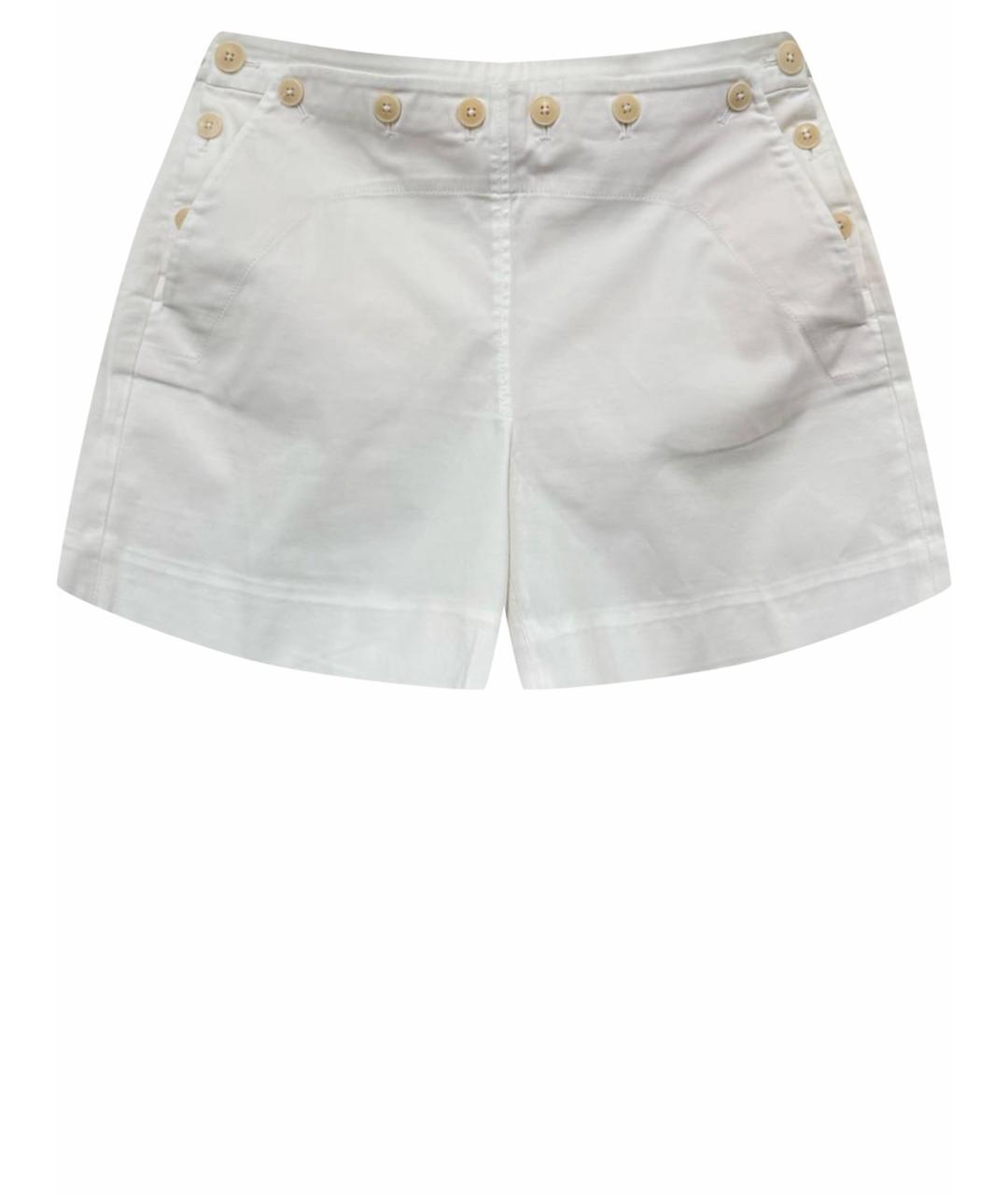 LORO PIANA Белые хлопко-эластановые шорты, фото 1