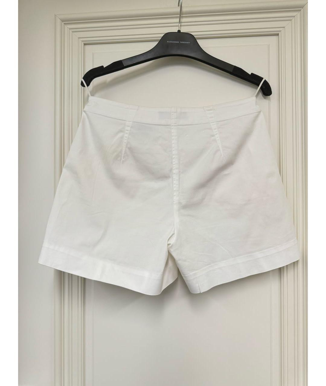 LORO PIANA Белые хлопко-эластановые шорты, фото 7