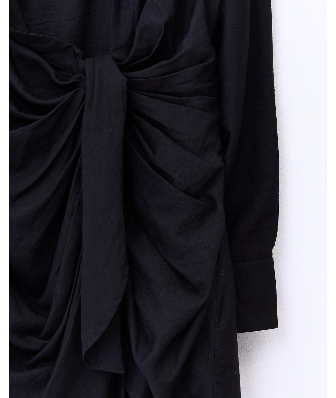 JACQUEMUS Черное льняное повседневное платье, фото 5