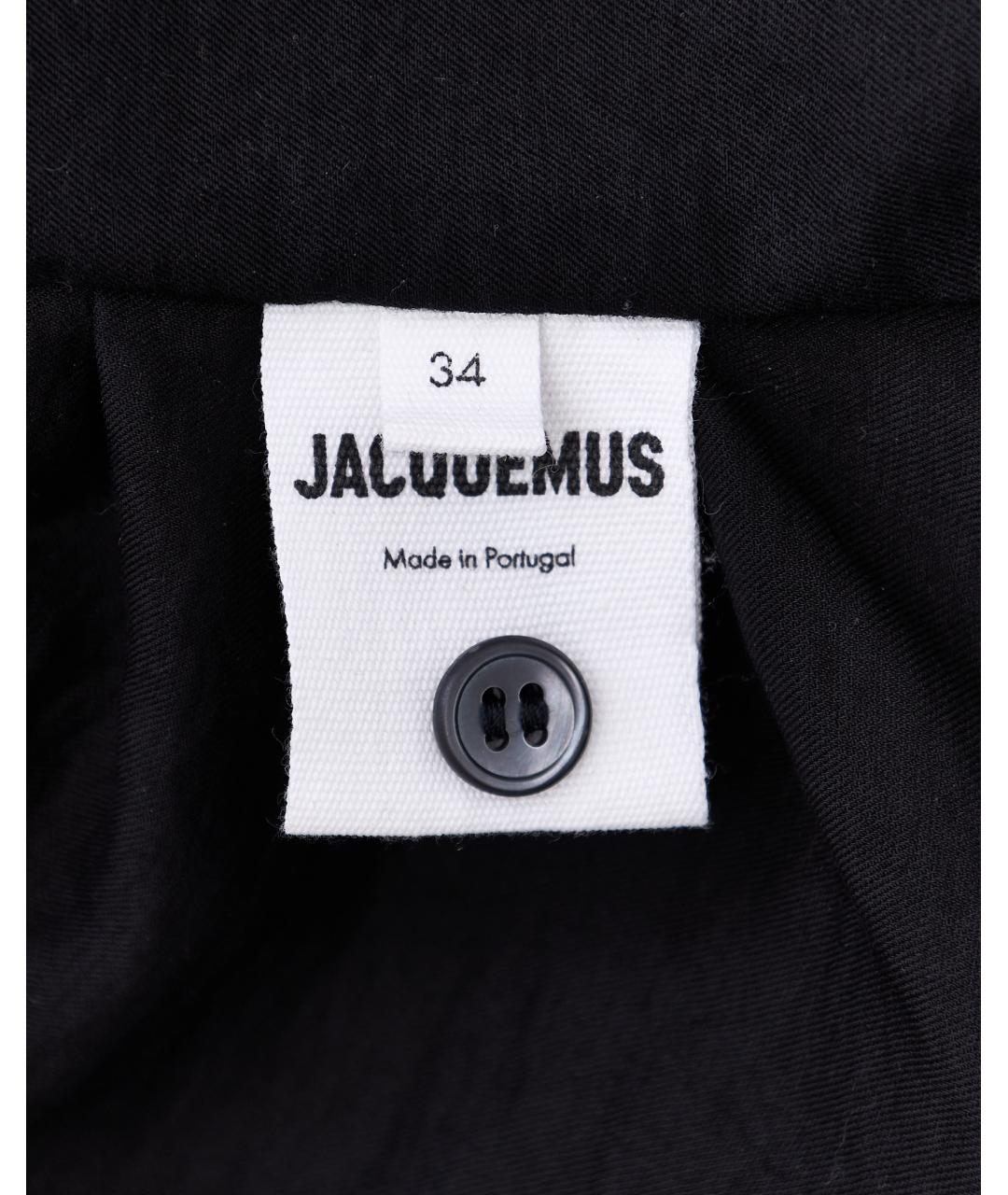 JACQUEMUS Черное льняное повседневное платье, фото 7