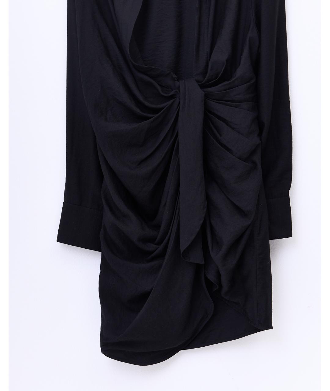 JACQUEMUS Черное льняное повседневное платье, фото 4