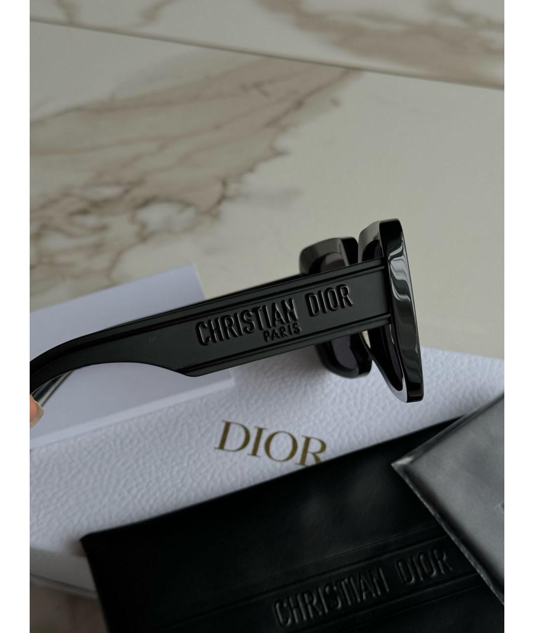 CHRISTIAN DIOR Черные пластиковые солнцезащитные очки, фото 2
