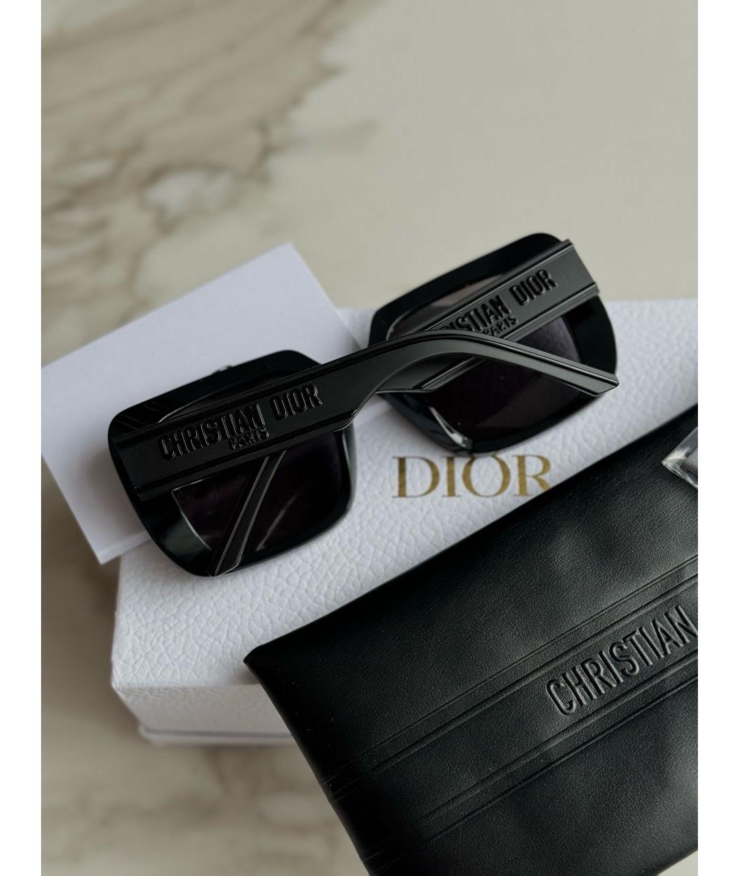CHRISTIAN DIOR Черные пластиковые солнцезащитные очки, фото 4