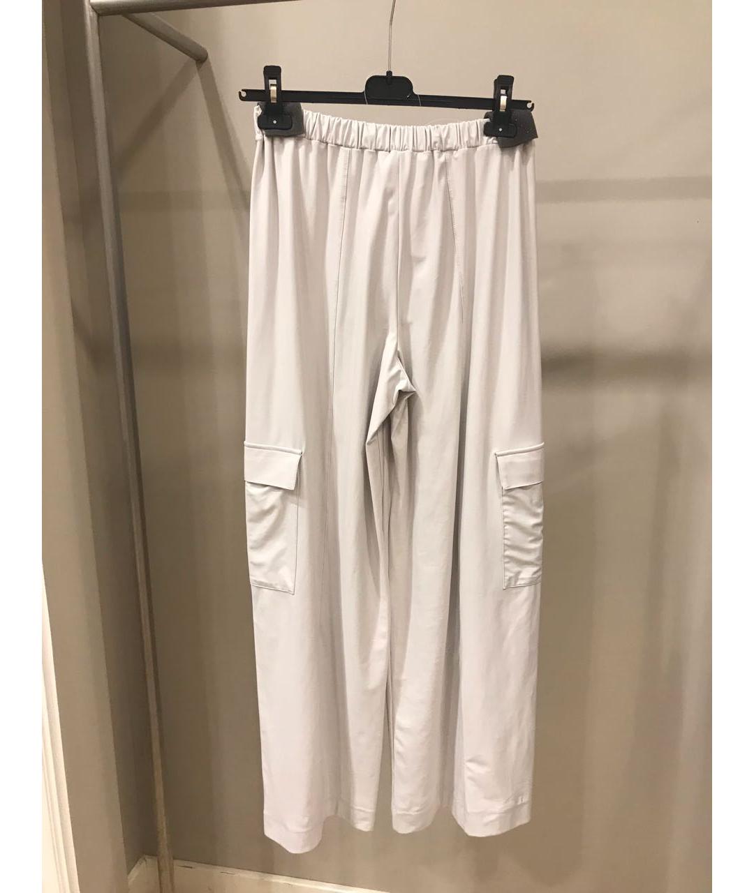 MAX MARA Белые полиамидовые брюки широкие, фото 2