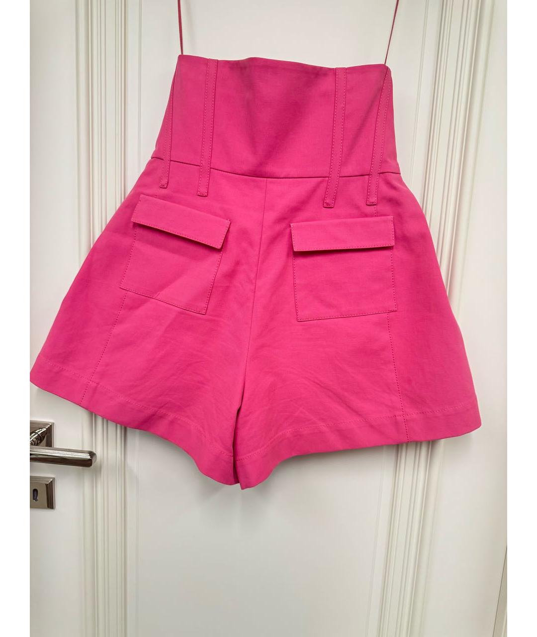 PRABAL GURUNG Розовые хлопковые шорты, фото 5