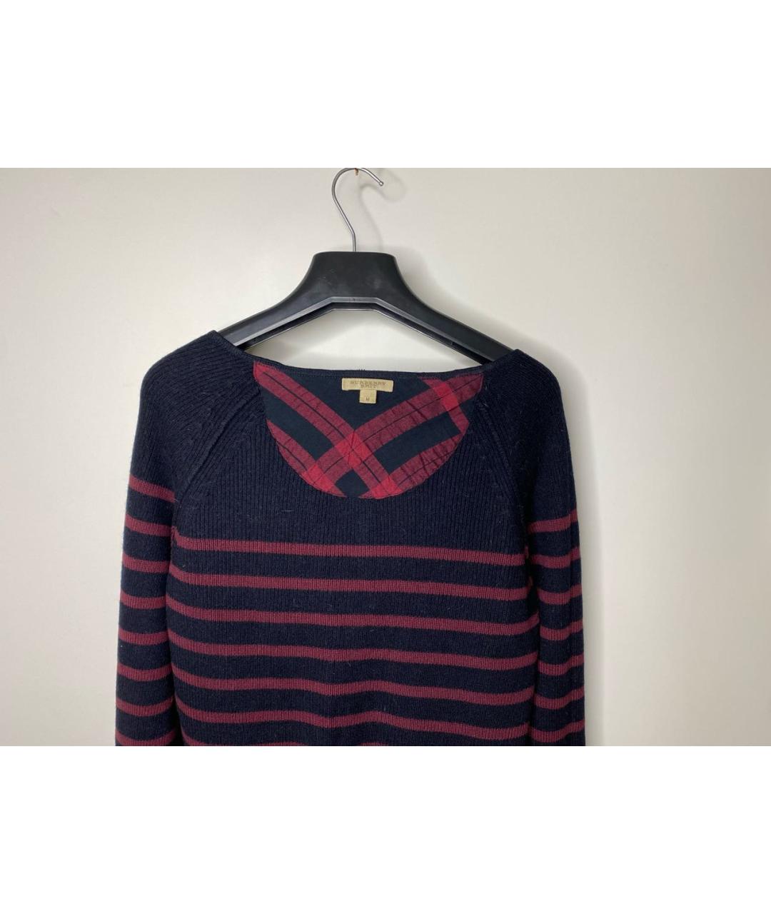 BURBERRY Бордовый шерстяной джемпер / свитер, фото 3