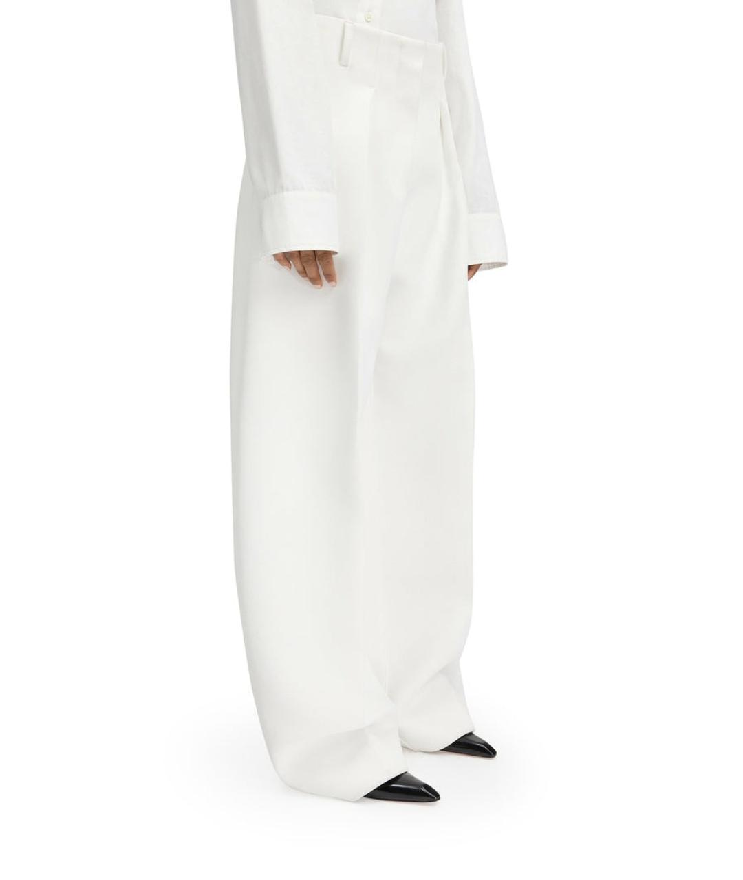 JACQUEMUS Белые полиэстеровые брюки широкие, фото 4
