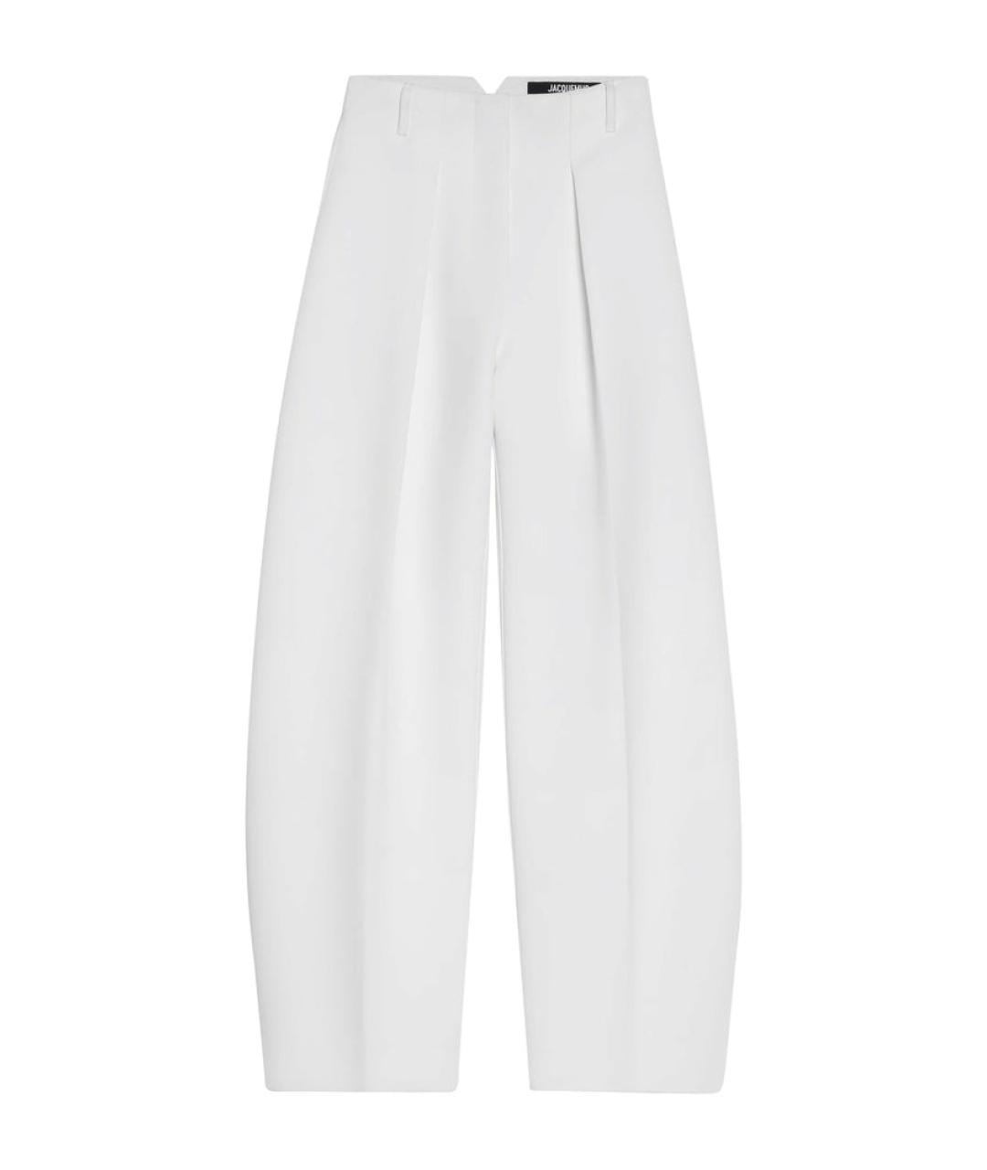 JACQUEMUS Белые полиэстеровые брюки широкие, фото 1